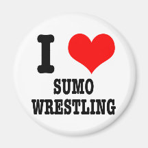 I HEART (LOVE) sumo wrestling Fridge Magnets