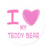 I Heart (Love) teddy bear stickers