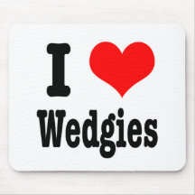 I HEART (LOVE) wedgies Mousemats