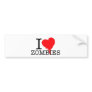 I HEART LOVE ZOMBIES BUMPER STICKER