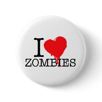 I HEART LOVE ZOMBIES BUTTON