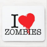 I HEART LOVE ZOMBIES MOUSE PAD