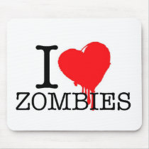 I HEART LOVE ZOMBIES MOUSE PAD