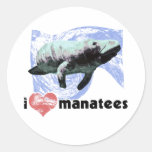 I Heart Manatees Round Sticker