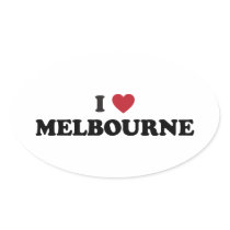I Heart Melbourne Australia Oval Stickers