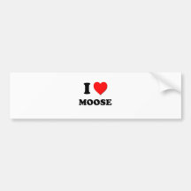 I Heart Moose Bumper Stickers