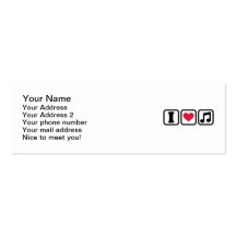I heart music note business card template