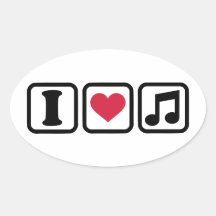 I heart music note stickers