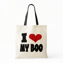 I Heart My Boo With Unusual Red Heart Tote Bags