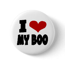 I Heart My Boo With Unusual Red Heart Pinback Buttons