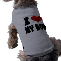 I Heart My Boo With Unusual Red Heart Dog Tshirt