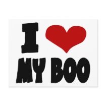 I Heart My Boo With Unusual Red Heart Postcard