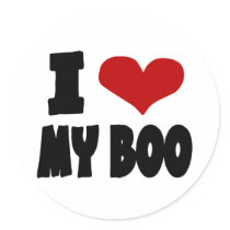I Heart My Boo With Unusual Red Heart Stickers