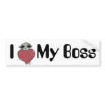 I Heart My Boss Alien bumper stickers