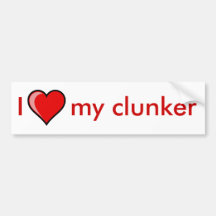 I Heart my clunker Bumper Sticker