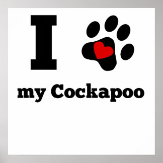 cockapoo poster heart posters zazzle framed artwork