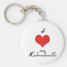 I Heart My Labradoodle Keychain