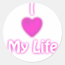I Heart My Life Round Stickers