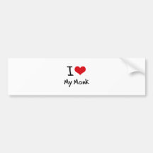 I heart My Monk Bumper Sticker