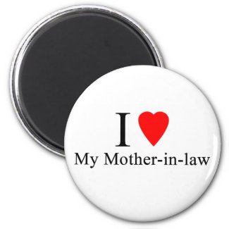 I Heart my mother in law 6 Cm Round Magnet