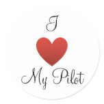 I Heart My Pilot stickers