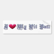 I Heart My Pit Bull Bumpersticker Bumper Sticker