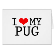 I Heart My Pug Cards
