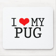 I Heart My Pug Mouse Mats