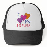 I Heart My Triplets hats