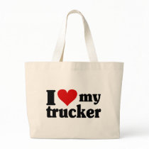 I Heart My Trucker Tote Bags