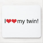 I Heart My Twin mousepads