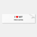 I Heart My TWIN SISTER Bumper Sticker