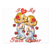 I (Heart) my Twin Sister Postcards