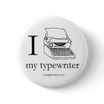 I heart my typewriter pin, round buttons