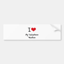 I heart My Volunteer Worker Bumper Stickers