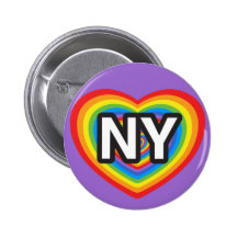 I heart New York. I love New York. NYC rainbow Pinback Button