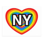 I heart New York. I love New York. NYC rainbow Postcards