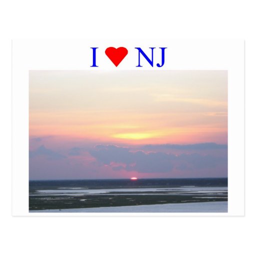 I Heart NJ Sunset Post Card