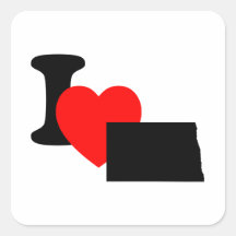 I Heart North Dakota Sticker