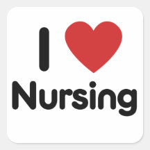 I heart Nursing Square Stickers