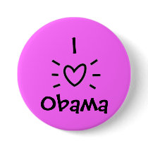 I "HEART" OBAMA! PINBACK BUTTONS