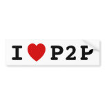 I heart P2P bumper stickers