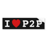 I heart P2P bumper stickers