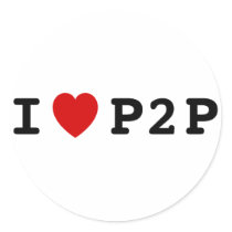 I heart P2P Round Sticker