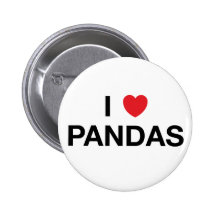 I HEART PANDAS Badge Pin