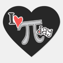 I heart Pi Day Stickers
