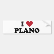 I Heart Plano Texas Bumper Stickers