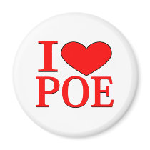 I Heart Poe Refrigerator Magnet