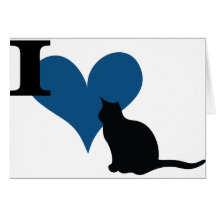I Heart Pussy Cat Greeting Card