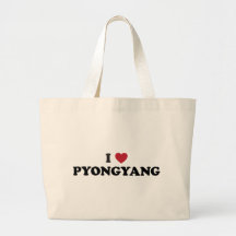 I Heart Pyongyang North Korea Tote Bags